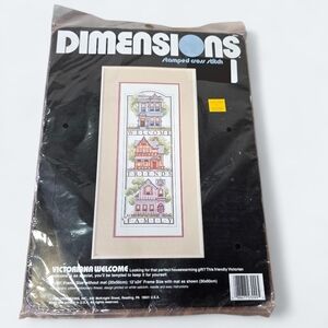 Vintage Dimensions Stamped Cross Stitch Kit Victorian Welcome 1989